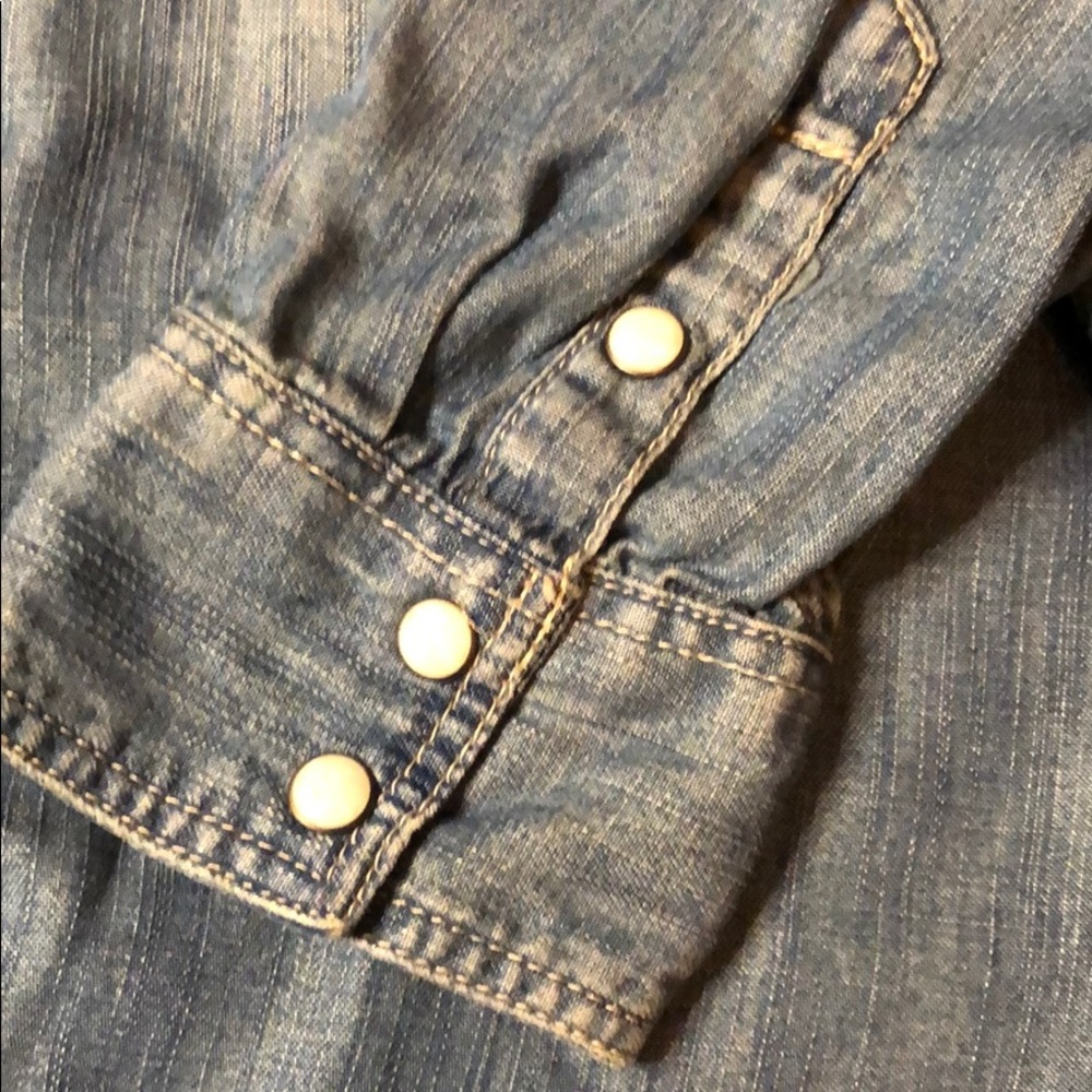 American Eagle Outfitters faux denim top sz small - Picture 4 of 5